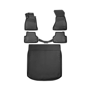 Audi A5 Sportback 3D Floor-Trunk Mats - Omac - Black - '18-'24